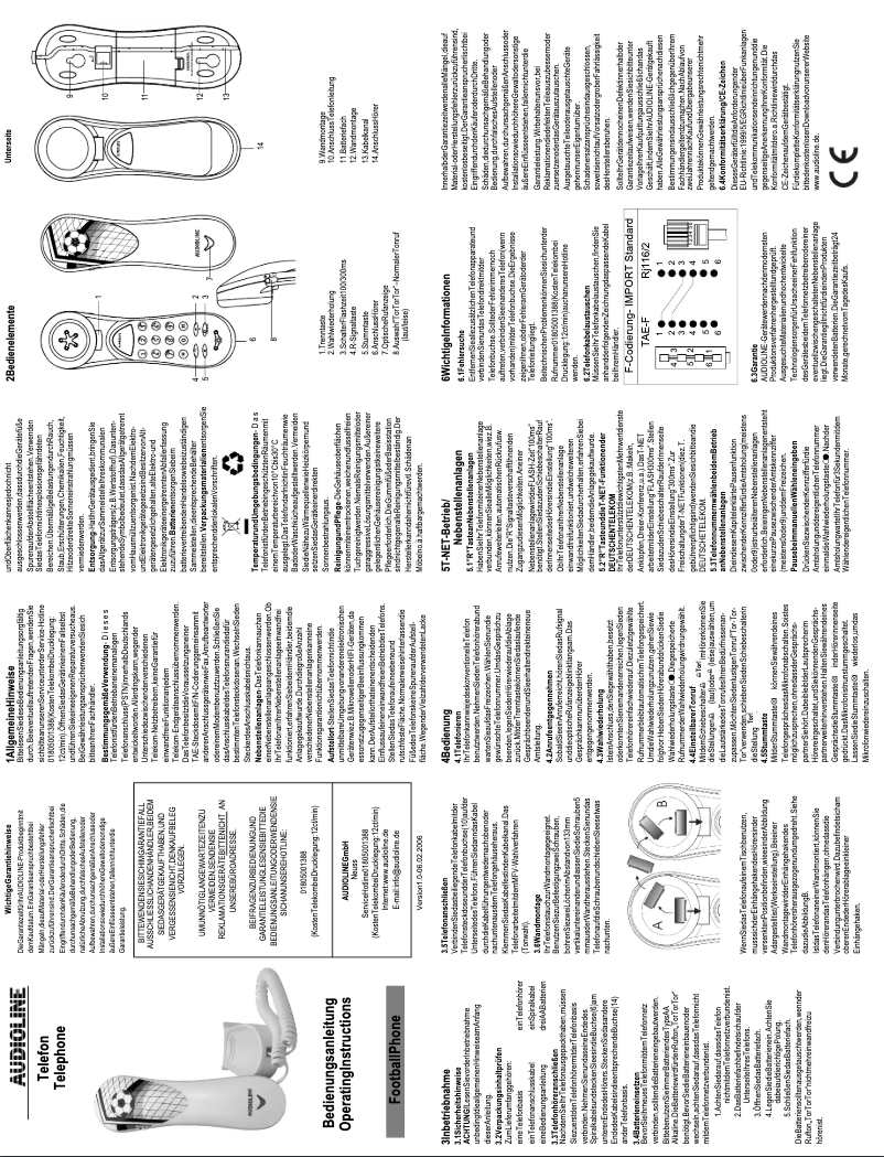 Imagen de la primera página del manual del dispositivo Football Phone