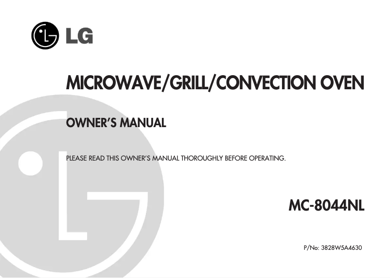 Image de la première page du manuel de l'appareil MC8044NL