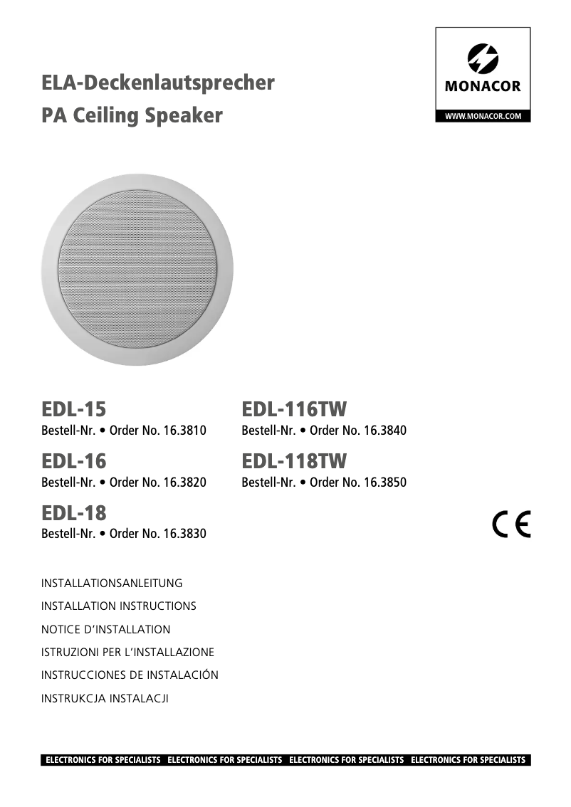 Image de la première page du manuel de l'appareil EDL-18