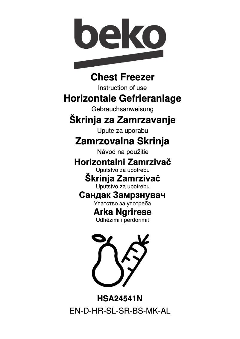 Page 1 de la notice Manuel utilisateur Beko HSA24541N