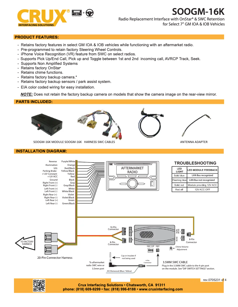 Page n°1 - Manuel utilisateur CRUX SOOGM-16K