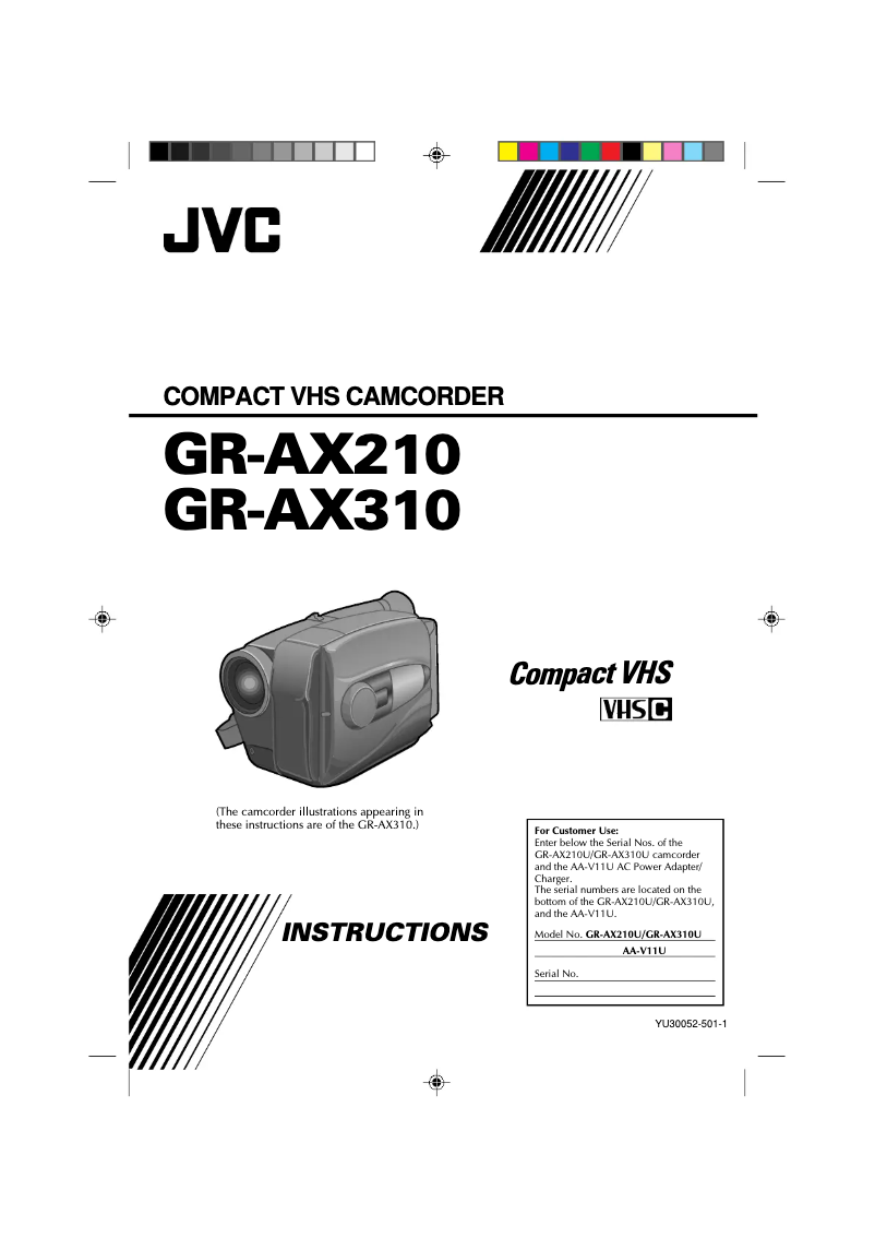 Page 1 de la notice Manuel utilisateur JVC GR-AX210