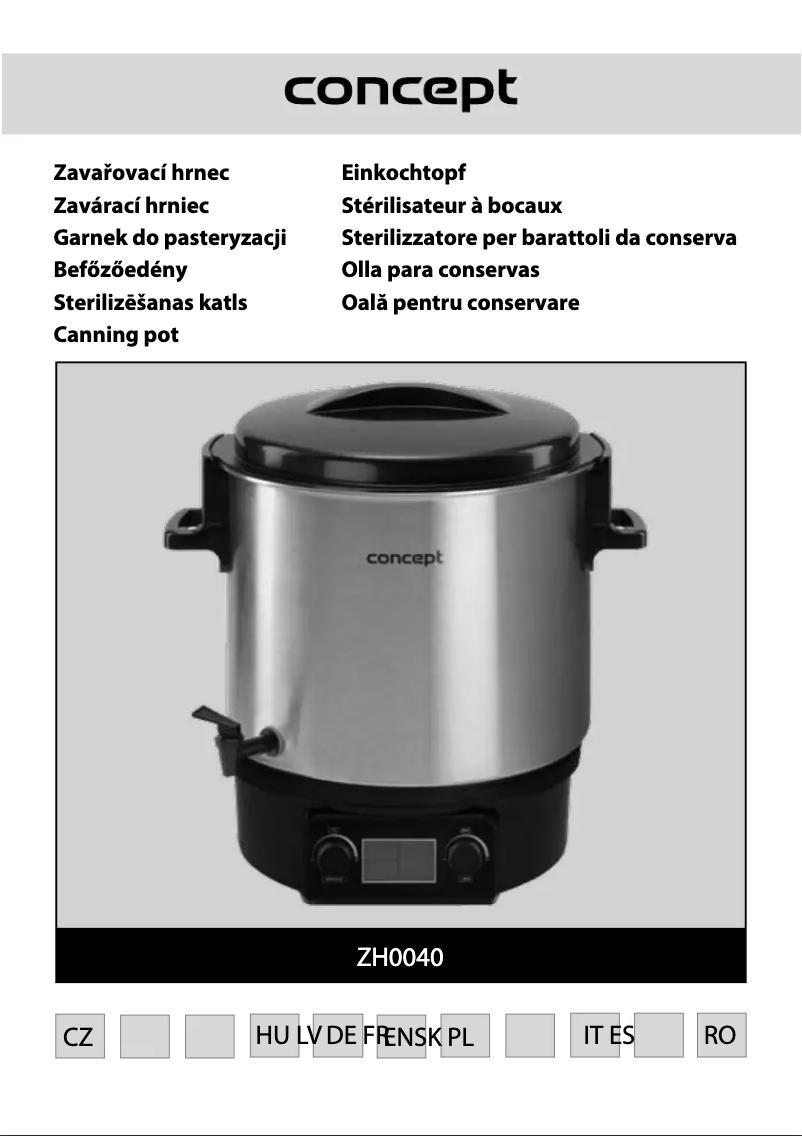 Page 1 de la notice Manuel utilisateur Concept ZH0040