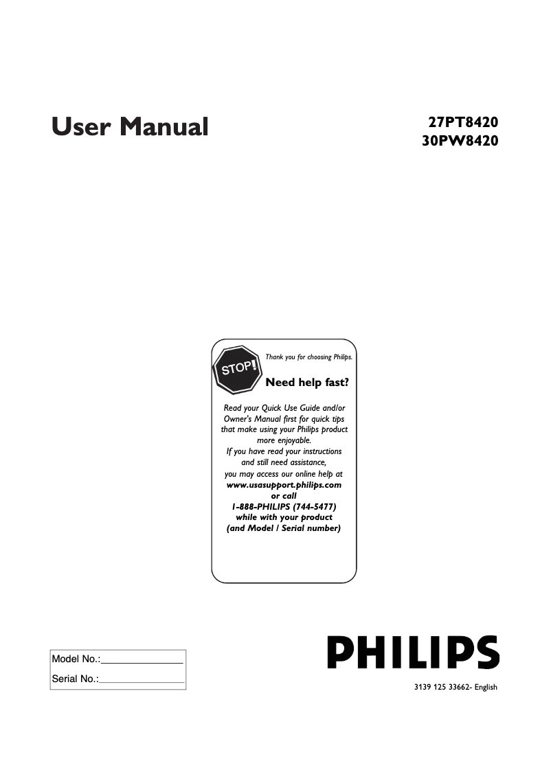 Página 1 del manual Manual de usuario Philips 27PT8420