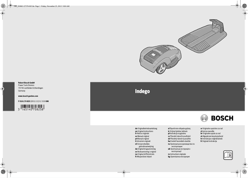 Page 1 de la notice Manuel utilisateur Bosch Indego