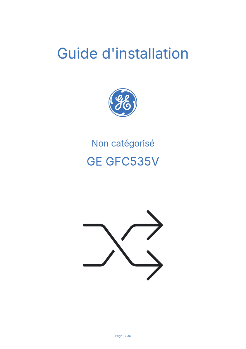 Image de la première page du manuel de l'appareil GFC535V