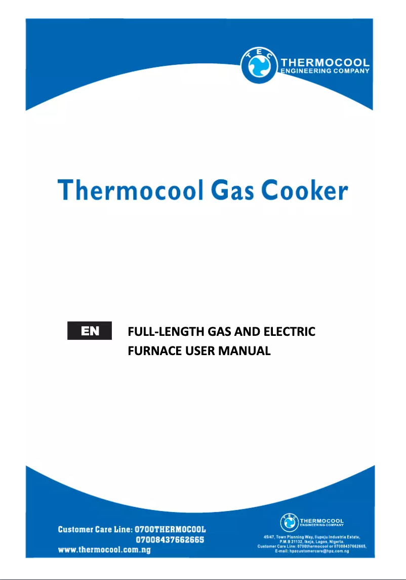 Page 1 of the manual User Manual Thermocool TSC 503G1EB