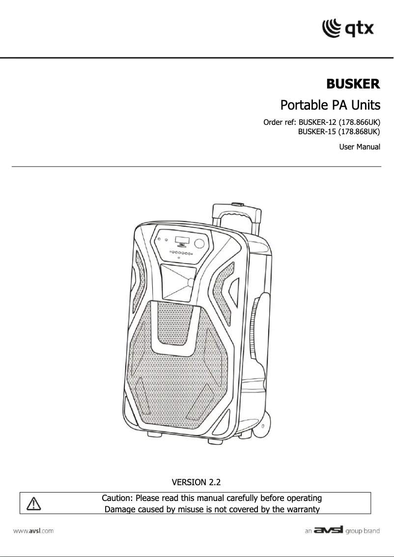 Image de la première page du manuel de l'appareil BUSKER-12