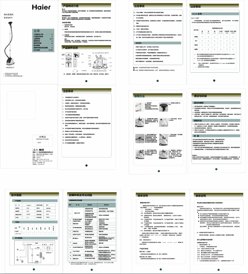 Page 1 de la notice Manuel utilisateur Haier HGS4217