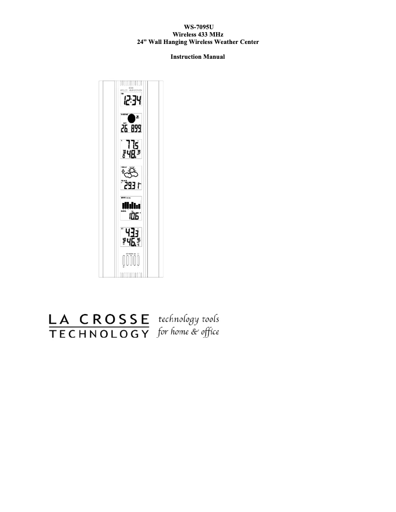 Page n°1 - Manuel utilisateur La Crosse Technology WS-7095U