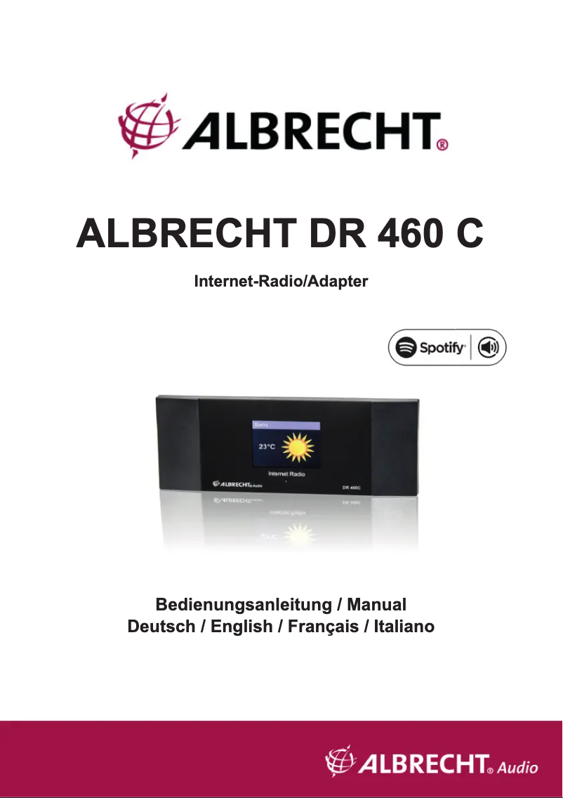 Page n°1 - Manuel utilisateur Albrecht DR 460 C
