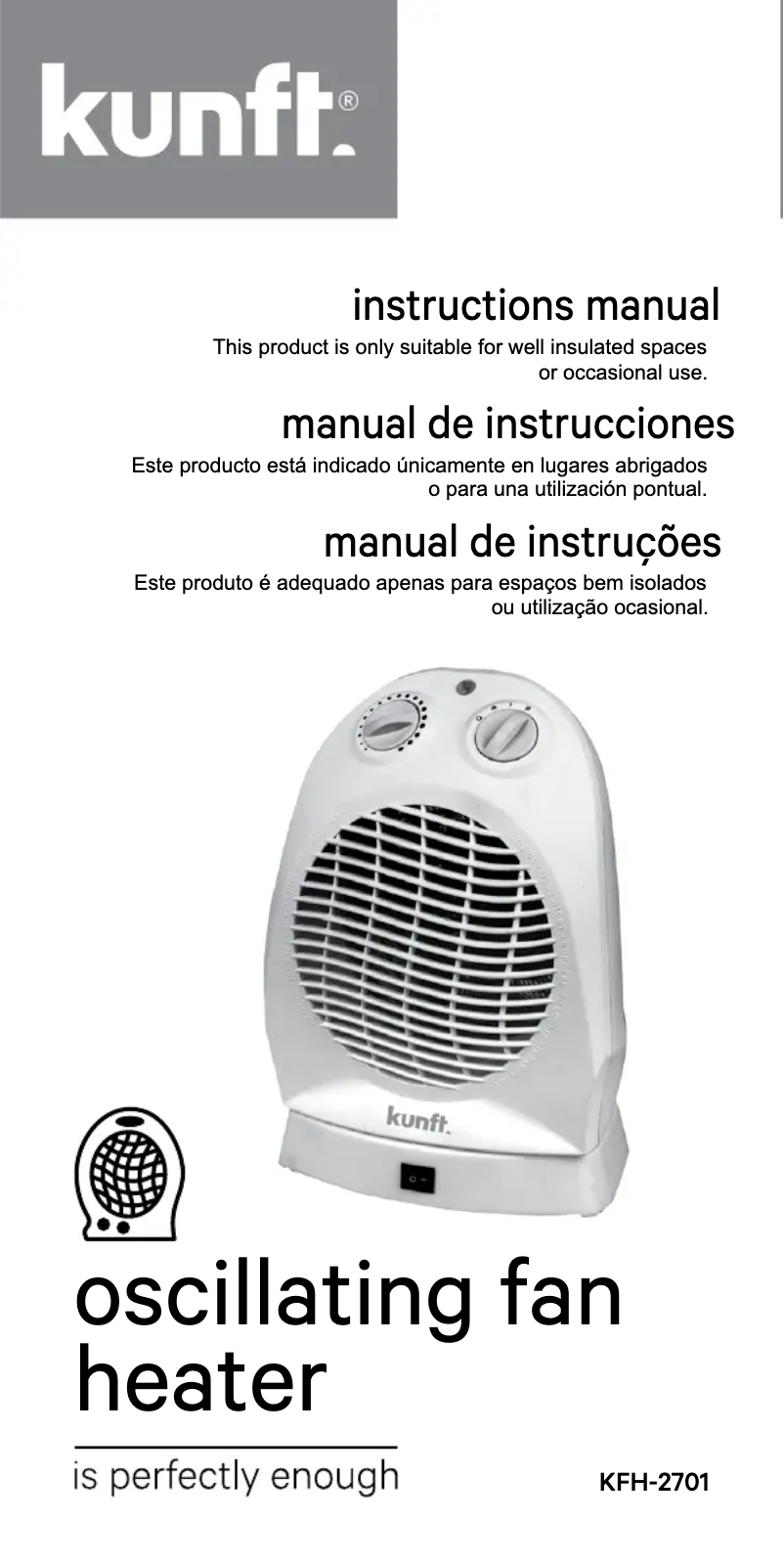 Page n°1 - Manuel utilisateur Kunft KFH-2701
