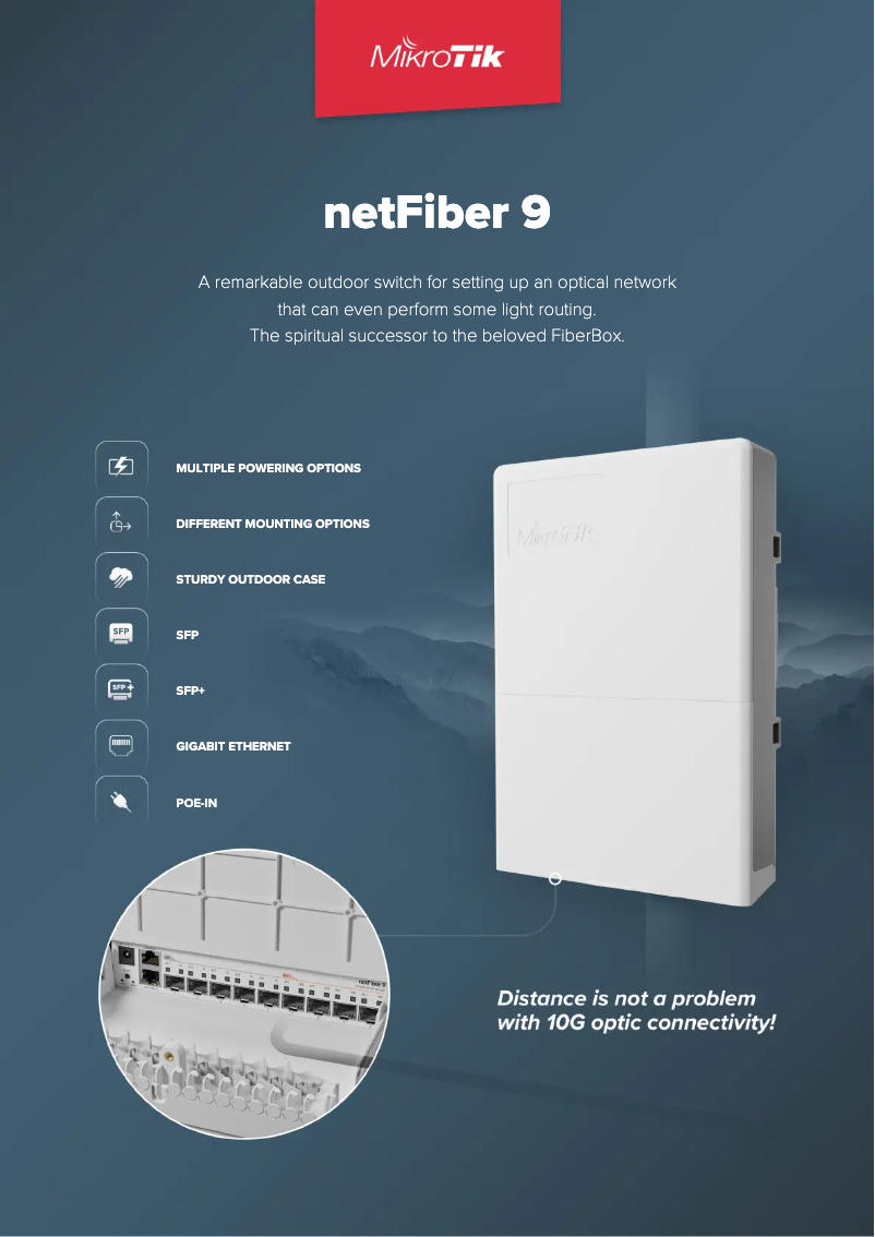 Page 1 de la notice Brochure Mikrotik netFiber 9