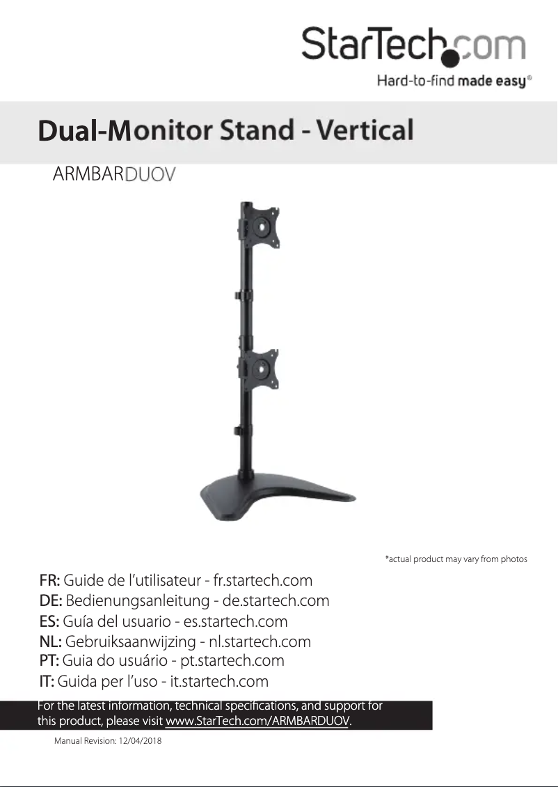 Página 1 del manual Manual de usuario StarTech.com ARMBARDUOV