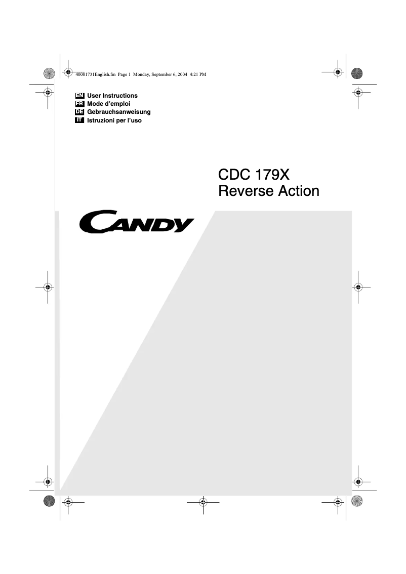 Image de la première page du manuel de l'appareil CDC 179X-88