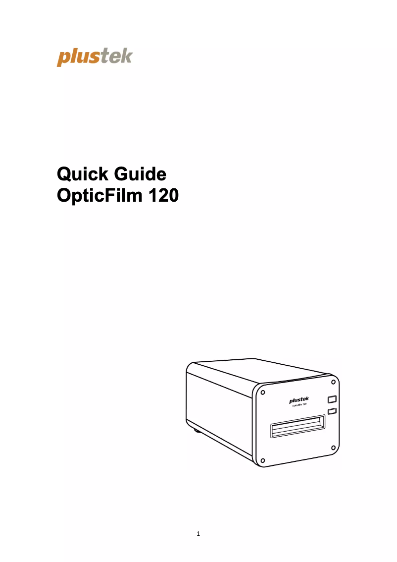 Page n°1 - Manuel utilisateur Plustek OpticFilm 120