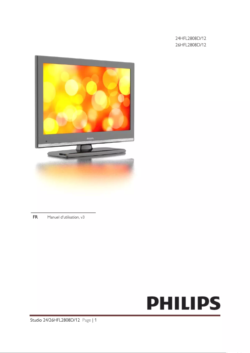Page 1 de la notice Manuel utilisateur Philips 26HFL2808D