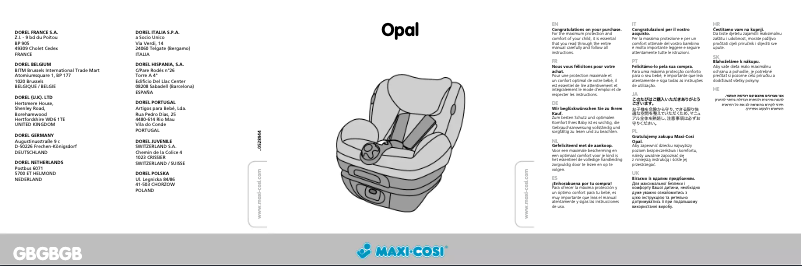 Image de la première page du manuel de l'appareil Opal HD