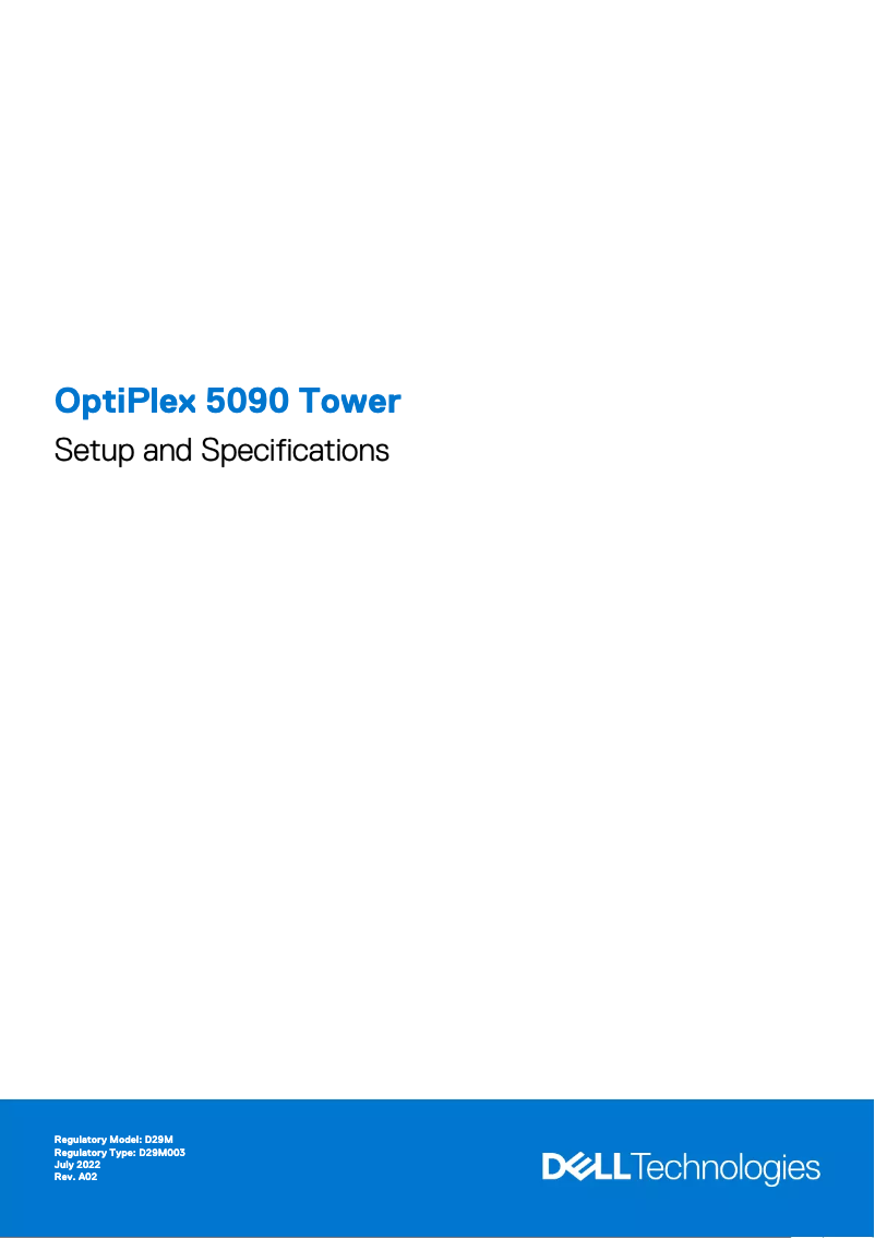 Page n°1 - Guide d'installation Dell OptiPlex 5090 Tower