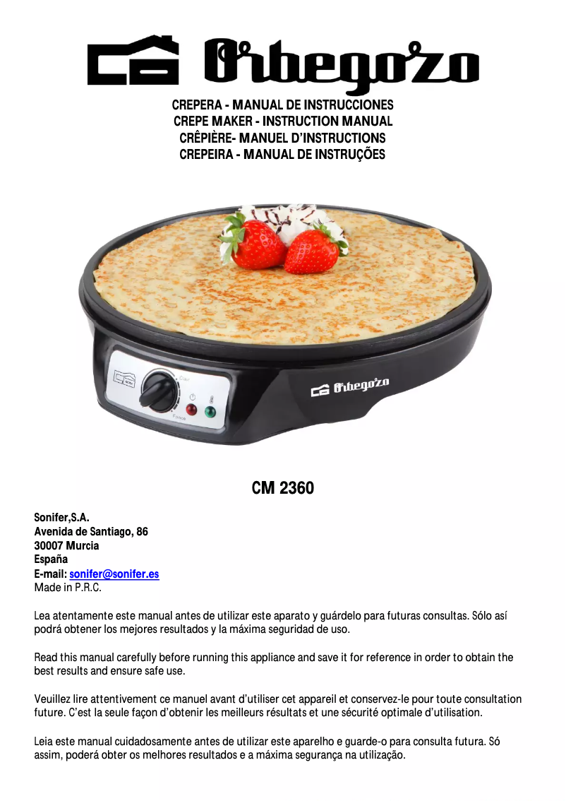 Image de la première page du manuel de l'appareil CM 2360