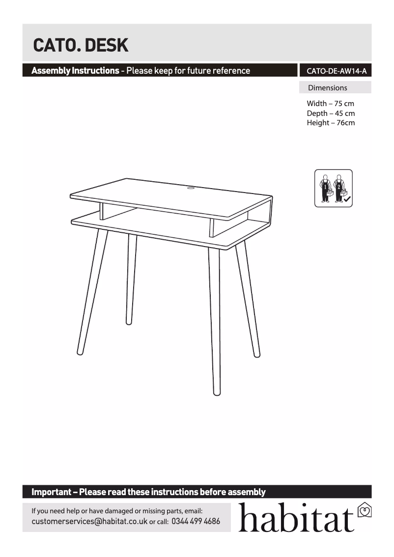 Page 1 de la notice Manuel utilisateur Habitat Cato