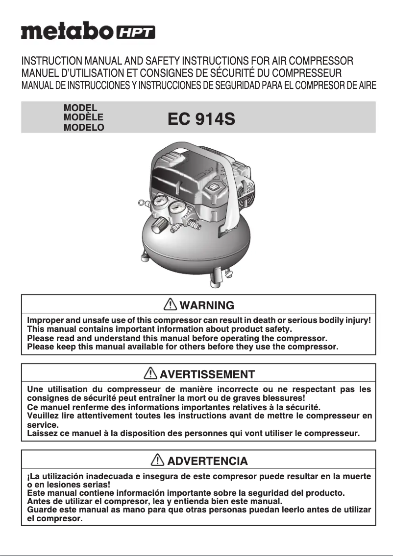 Image de la première page du manuel de l'appareil EC914S