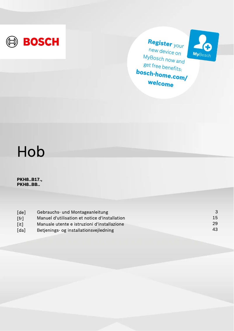 Página 1 del manual Manual de usuario Bosch HBD432AB81