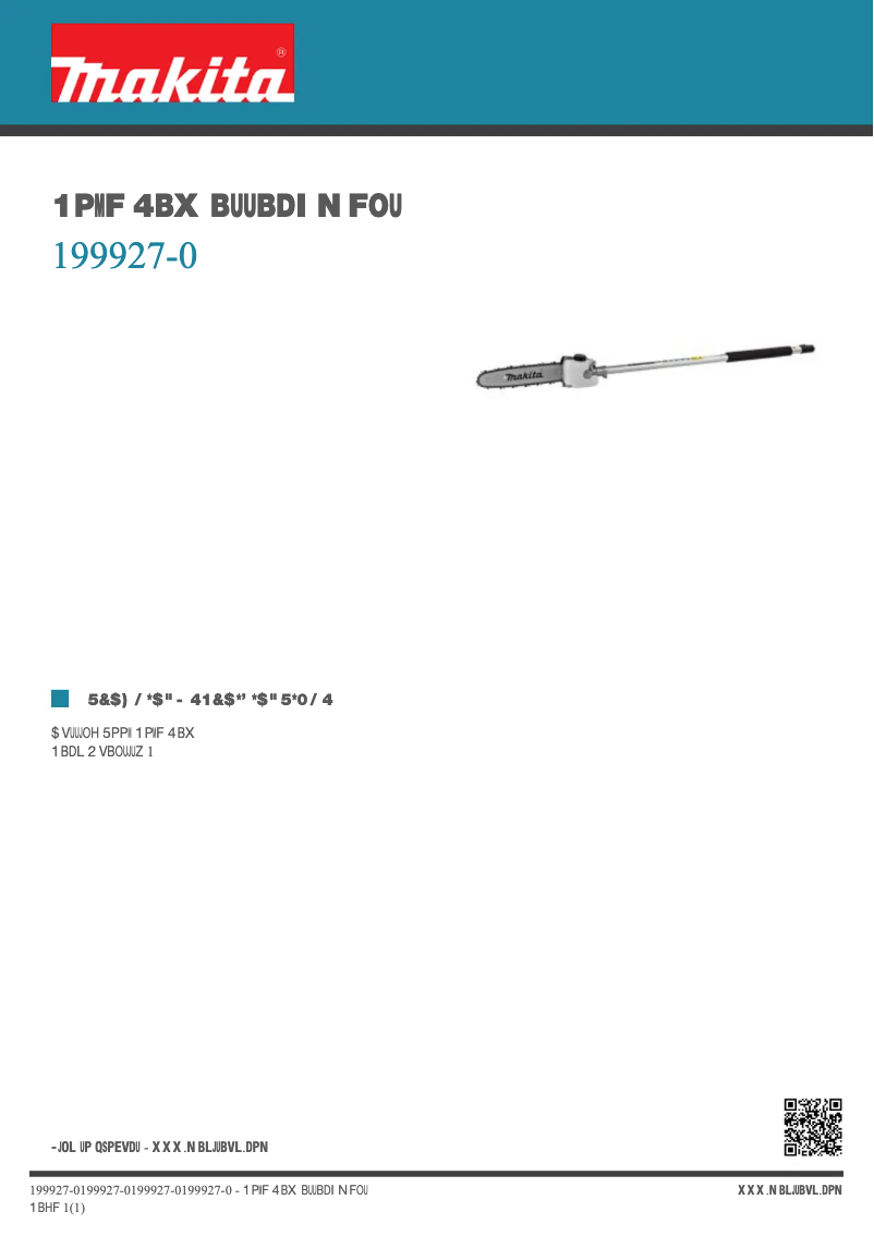 Page 1 de la notice Manuel utilisateur Makita 199927-0