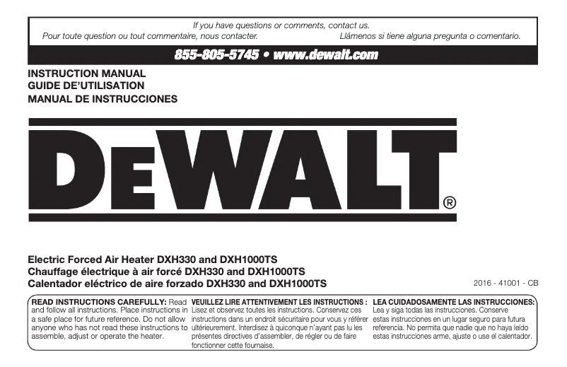 Página 1 del manual Manual de usuario DeWalt DXH1000TS