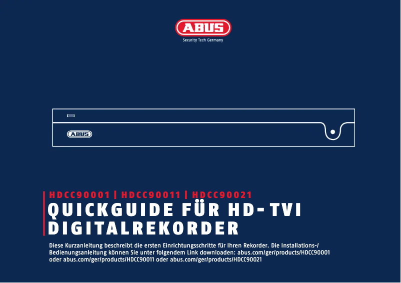 Page 1 de la notice Guide d'installation Abus HDCC90001