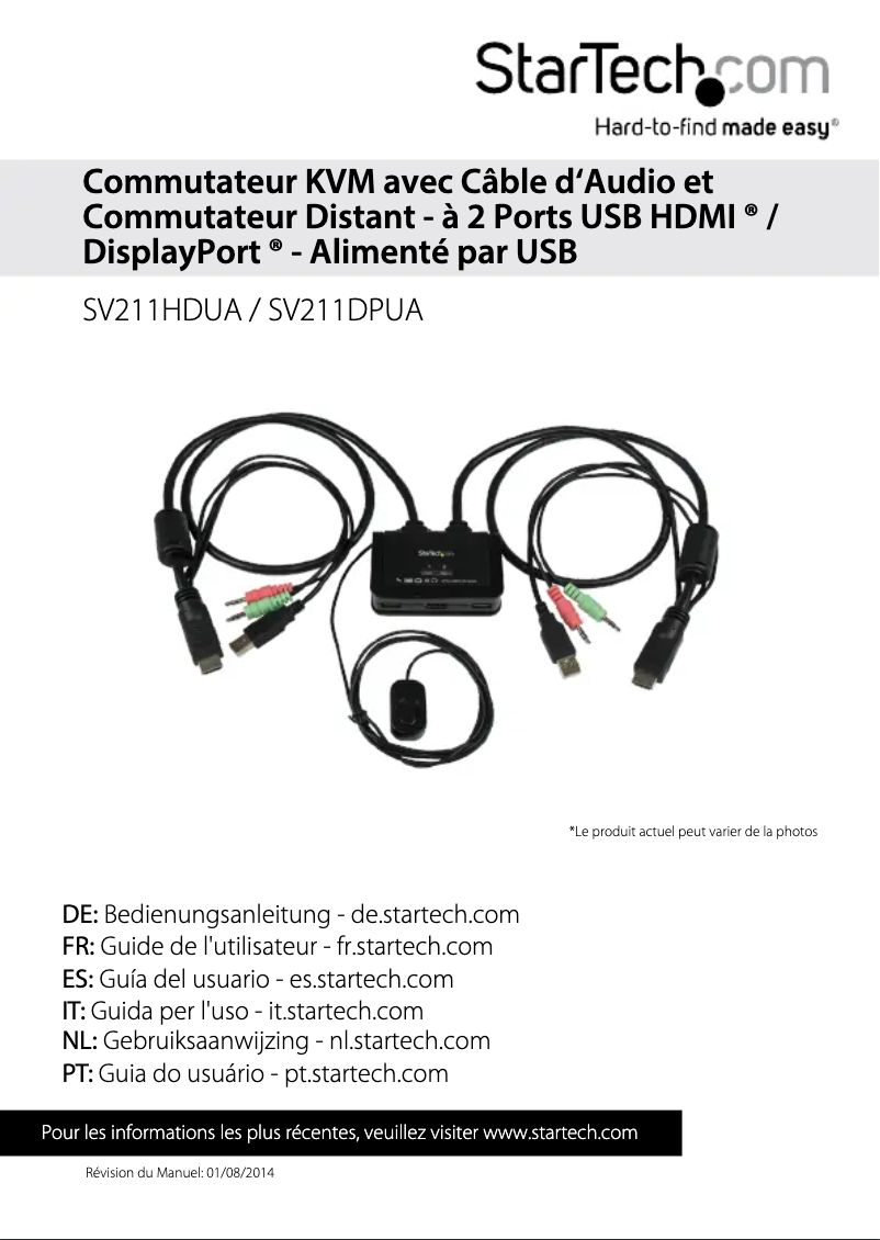 Page 1 de la notice Manuel utilisateur StarTech.com SV211DPUA