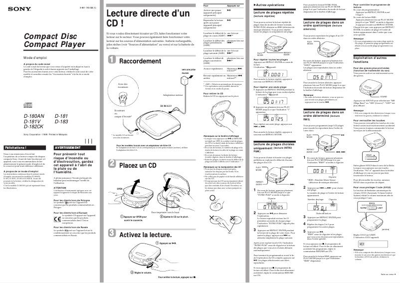 Página 1 del manual Manual de usuario Sony D-181