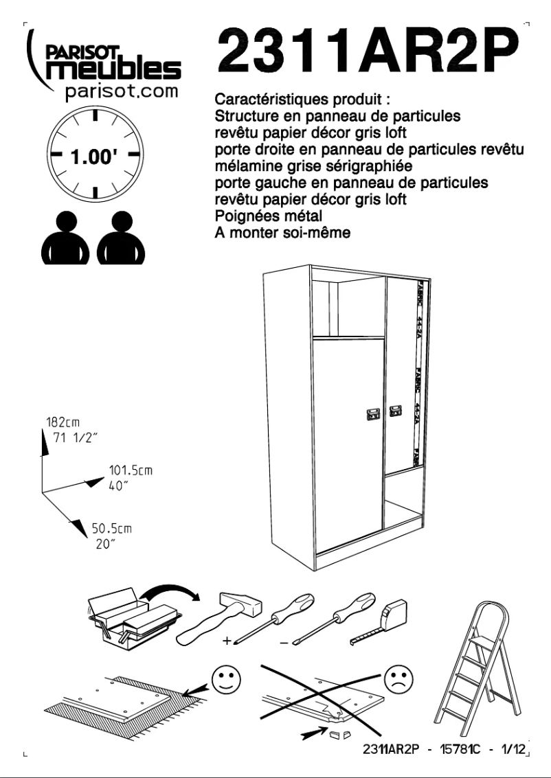 Page n°1 - Manuel utilisateur Parisot Fabric 2311AR2P