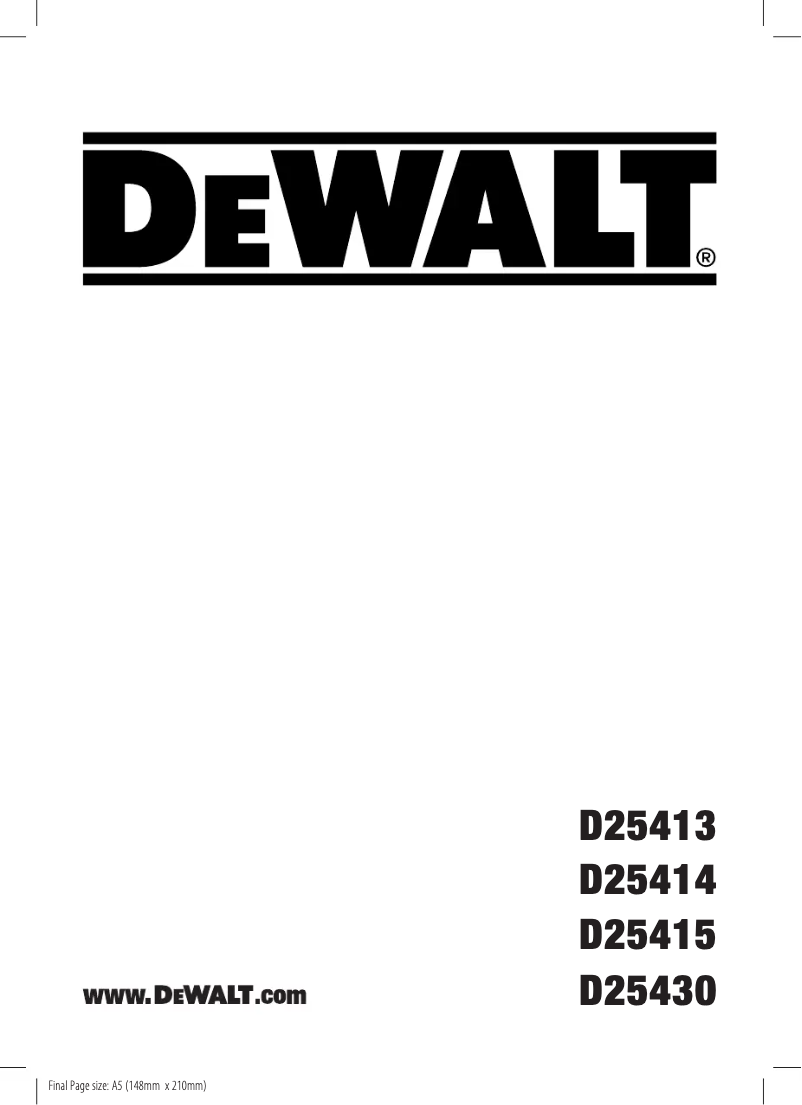 Image de la première page du manuel de l'appareil D25414