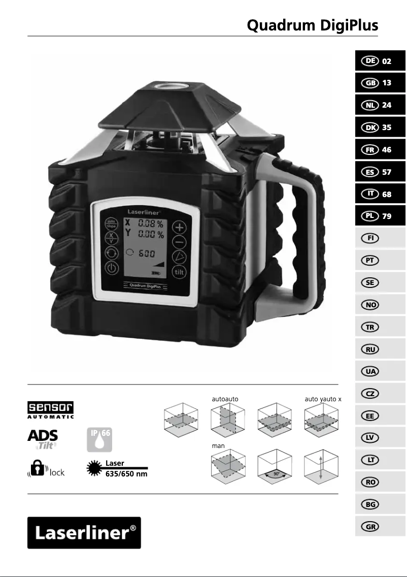 Page 1 de la notice Manuel utilisateur Laserliner Quadrum DigiPlus 410 S