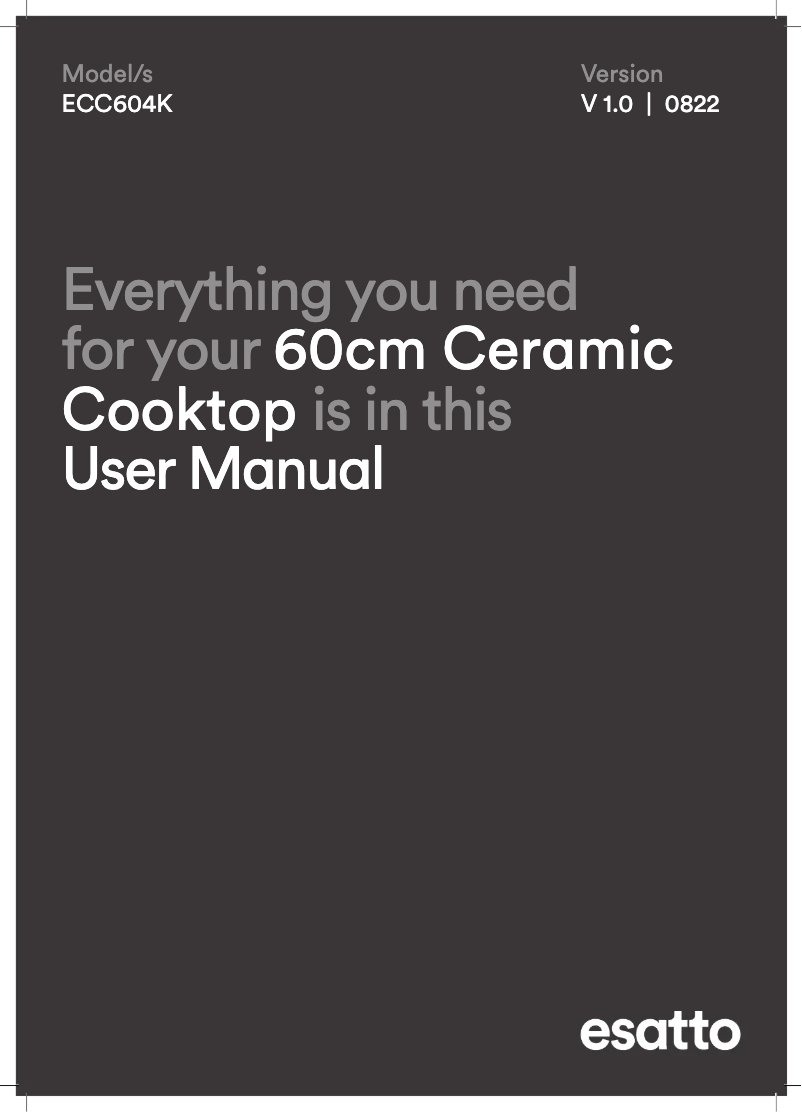 Page 1 de la notice Manuel utilisateur Esatto ECC604K