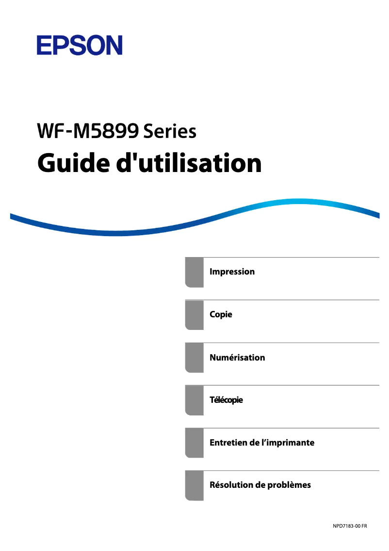 Page n°1 - Manuel utilisateur Epson WorkForce Pro WF-M5899