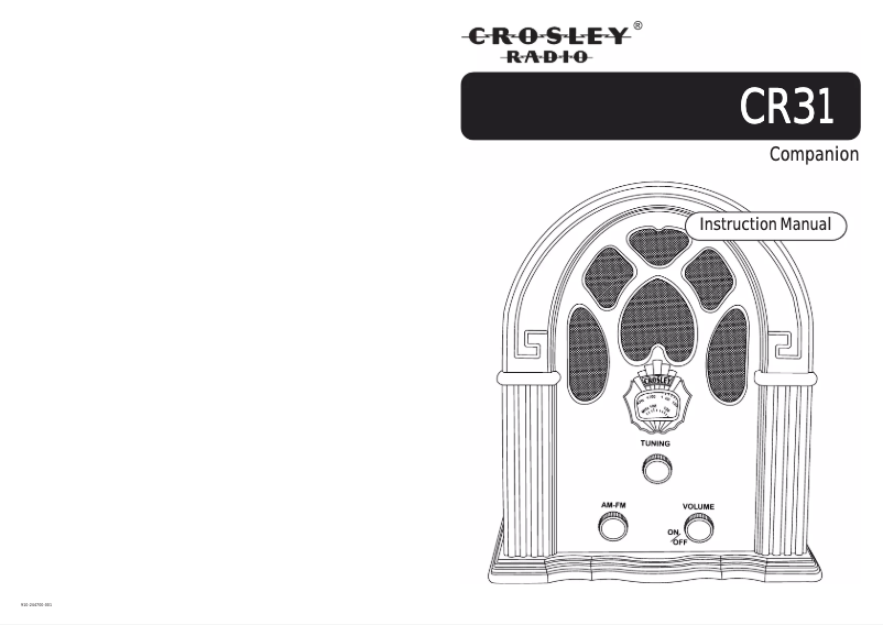 Page 1 de la notice Manuel utilisateur Crosley Companion CR31