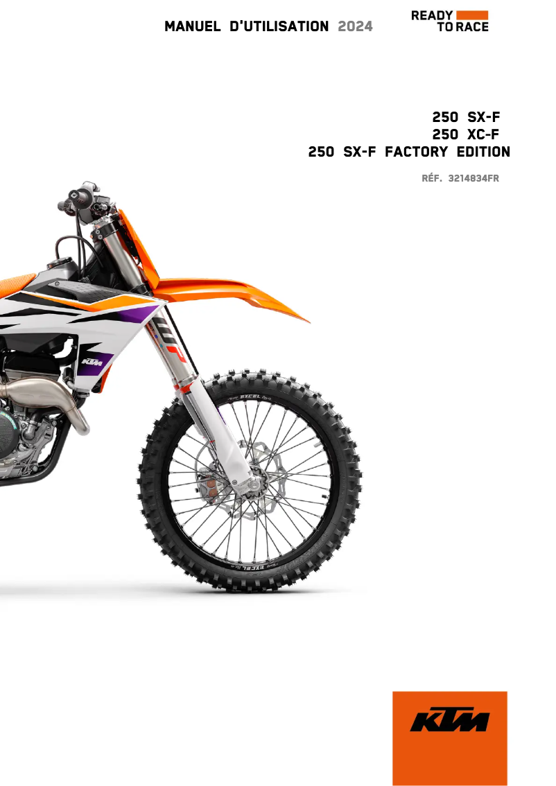Page n°1 - Manuel utilisateur KTM 250 SX-F Factory Edition (2024)