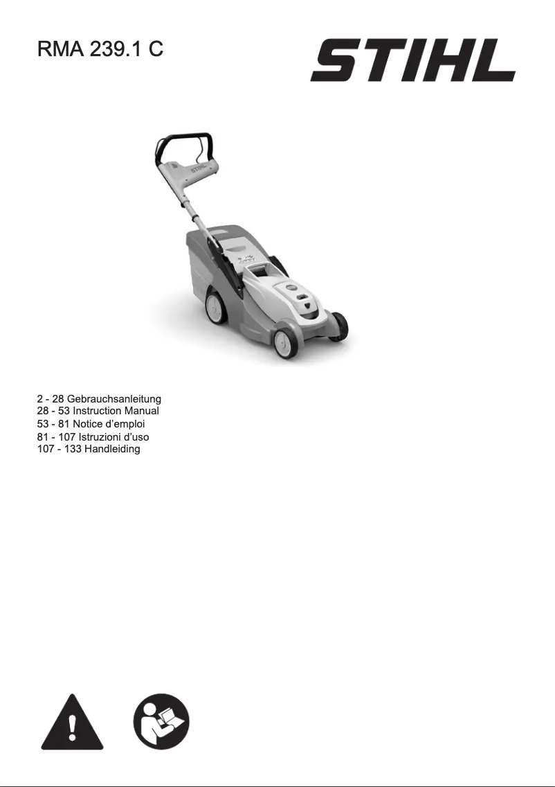 Page 1 de la notice Manuel utilisateur Stihl RMA 239.1 C