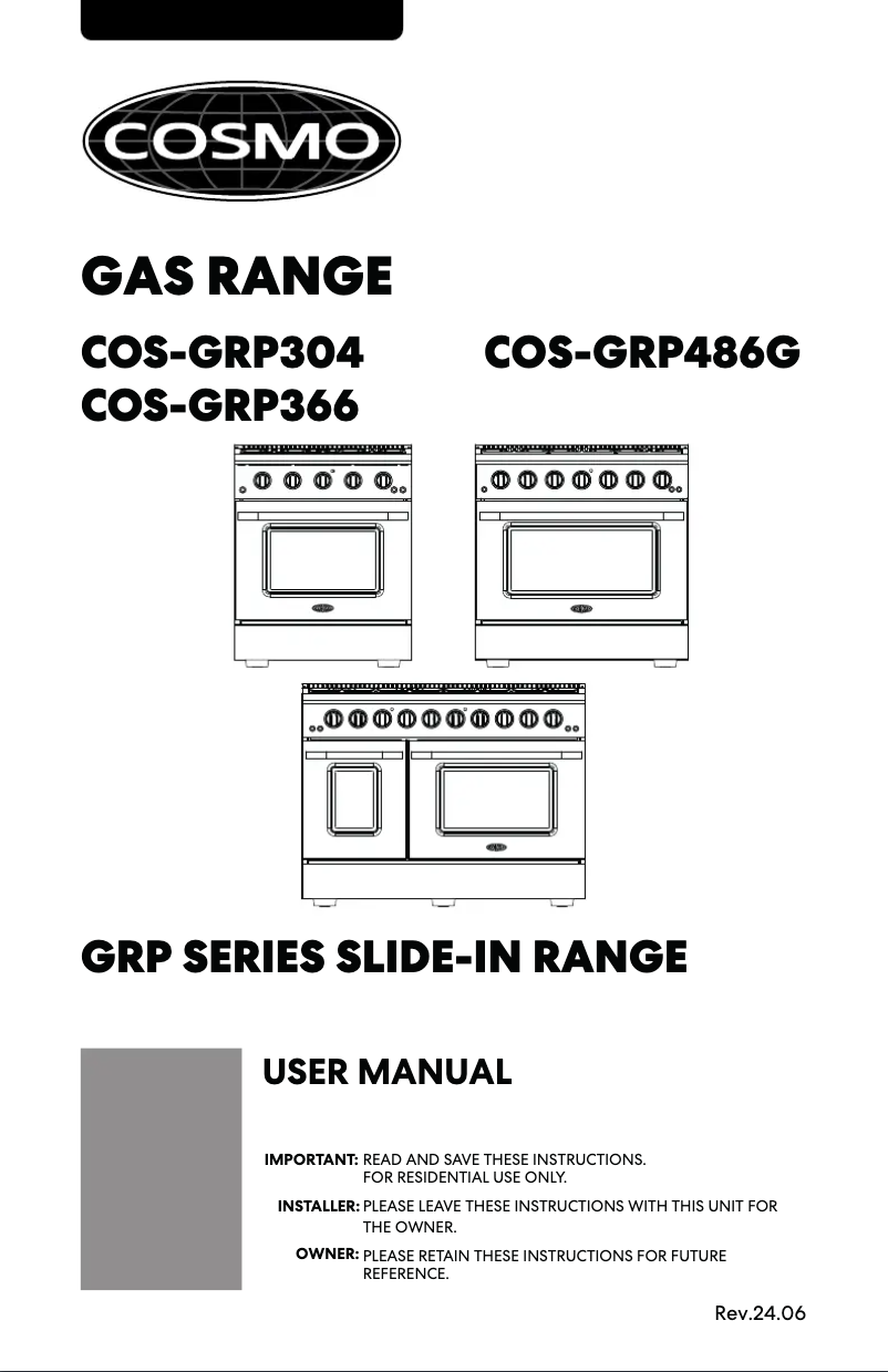 Page 1 of the manual User Manual Cosmo COS-GRP486G