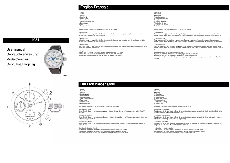 Image de la première page du manuel de l'appareil 1931