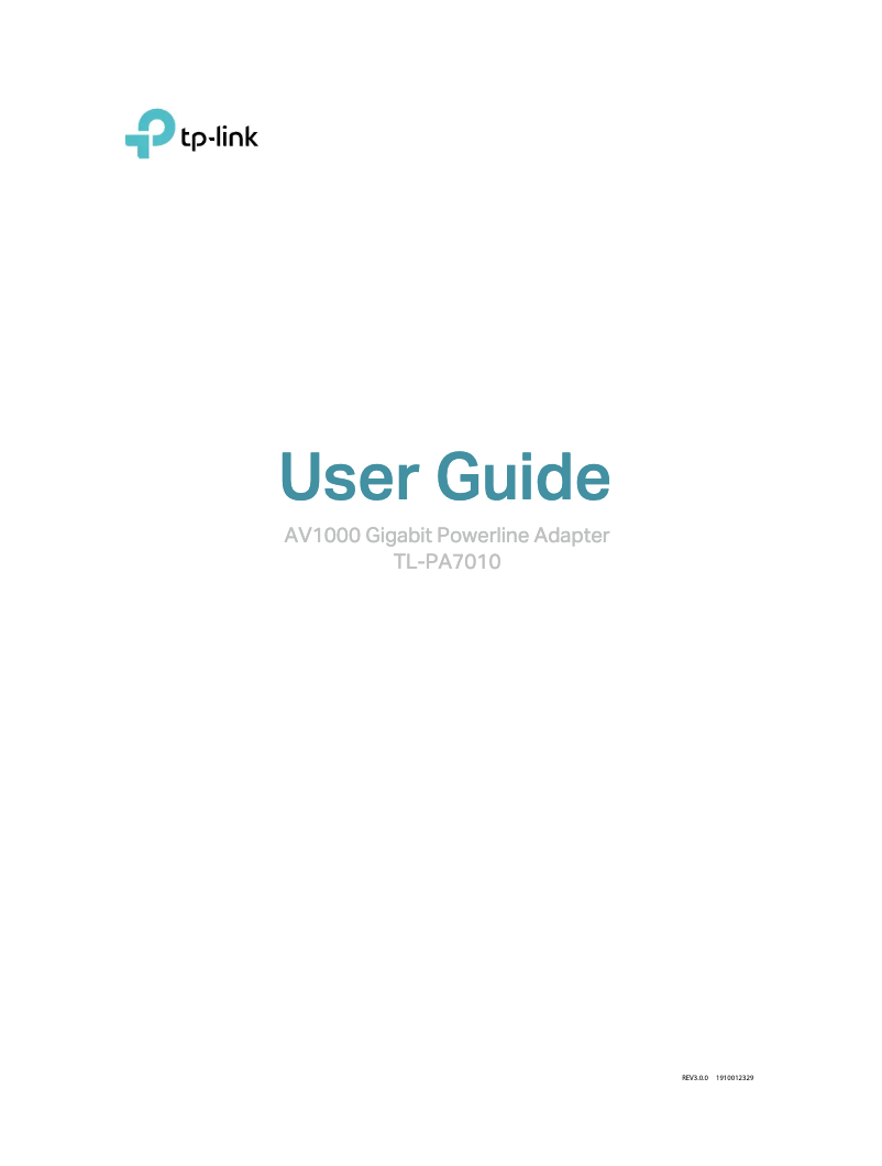 Page n°1 - Manuel utilisateur TP-Link AV1000