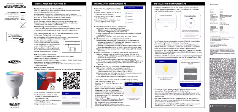 Page 1 de la notice Manuel utilisateur Caliber HWL5101