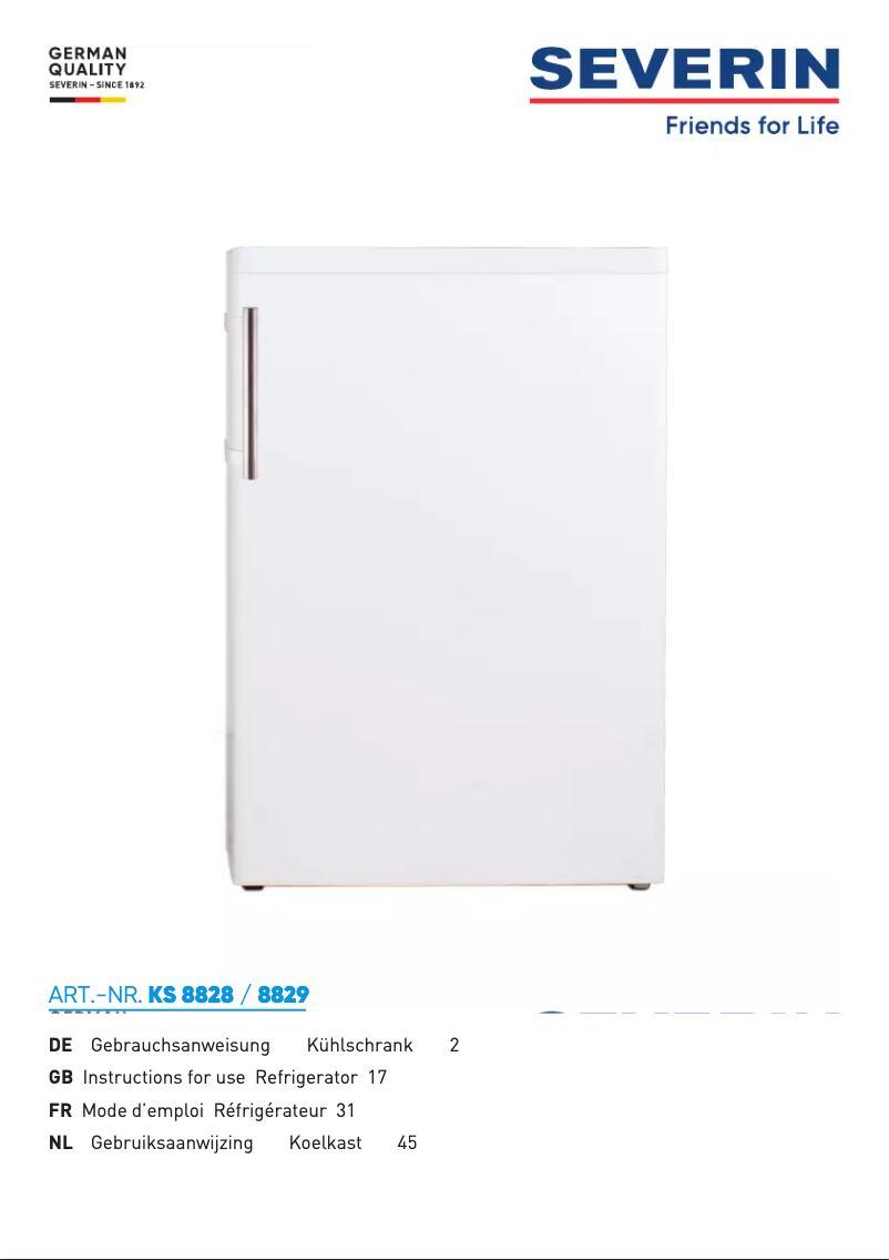 Image de la première page du manuel de l'appareil KS 8829