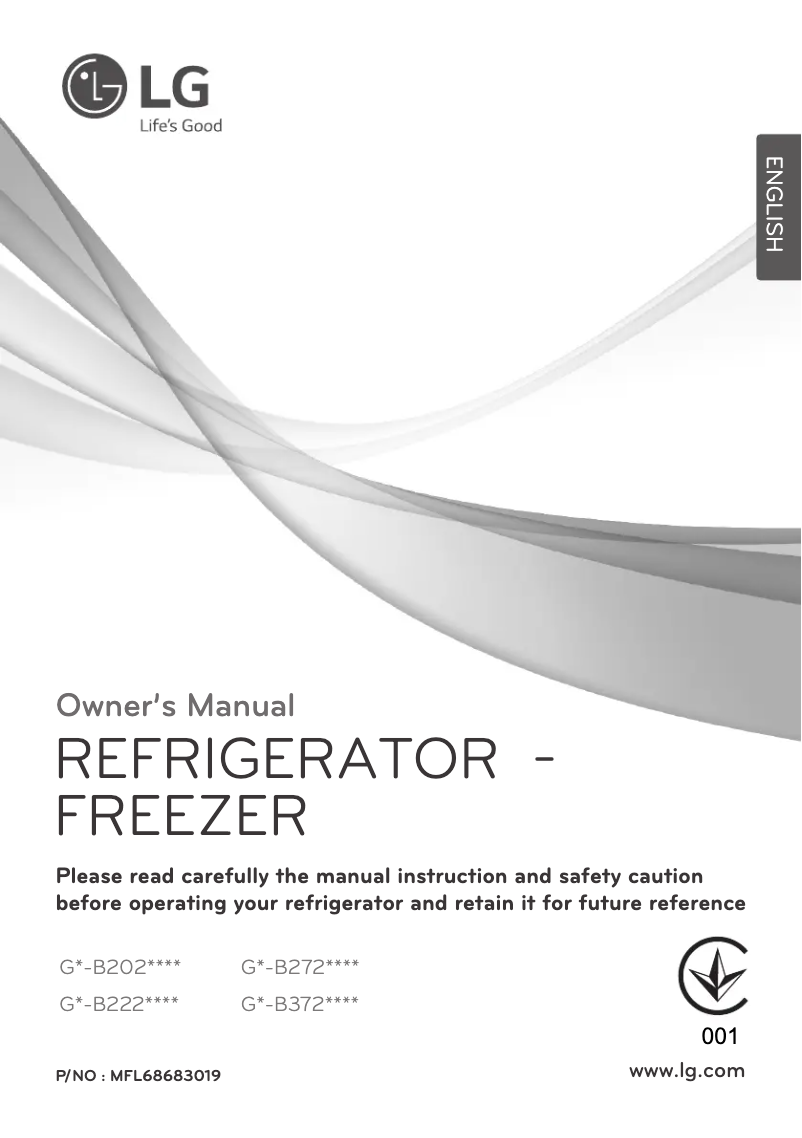 Page 1 de la notice Manuel utilisateur LG GN-B372SQCR