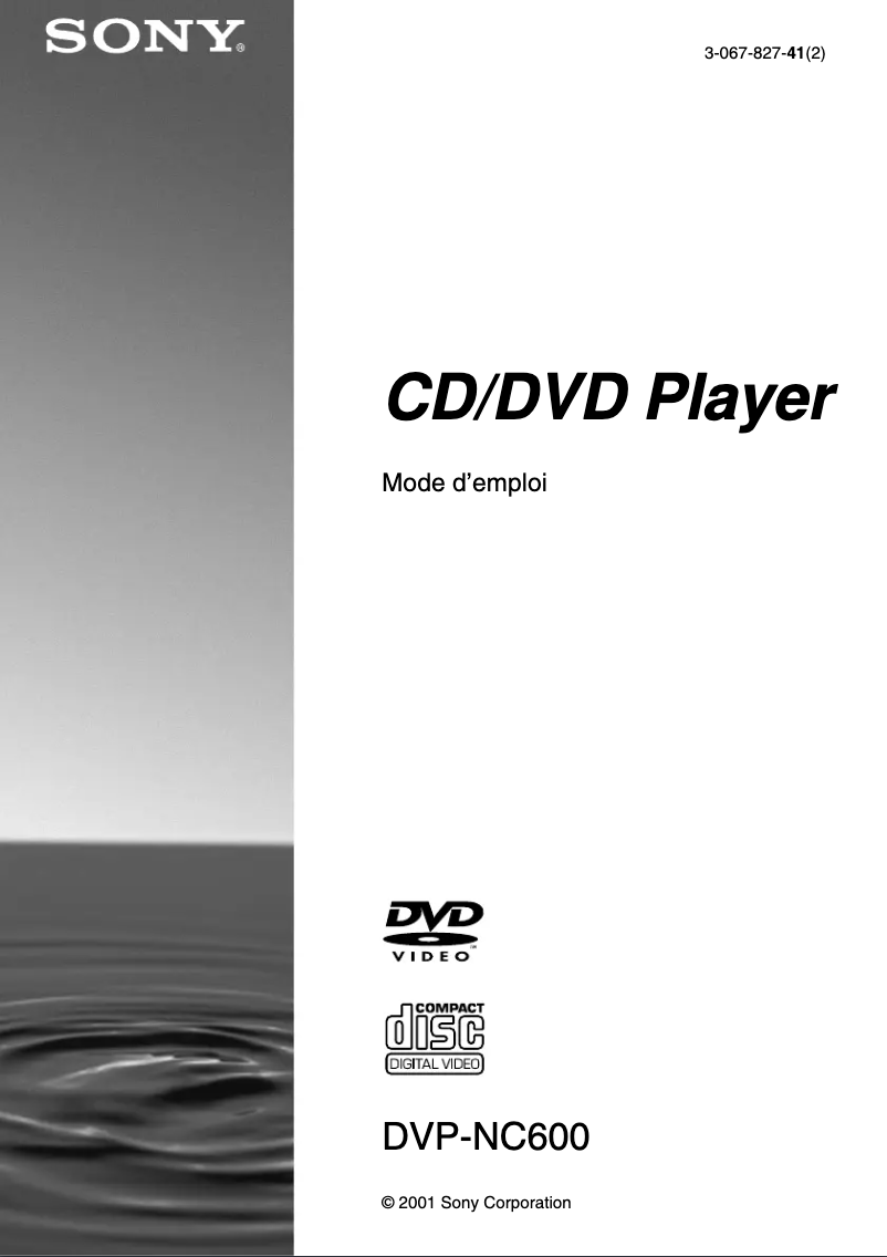 Page 1 de la notice Manuel utilisateur Sony DVP-NC600