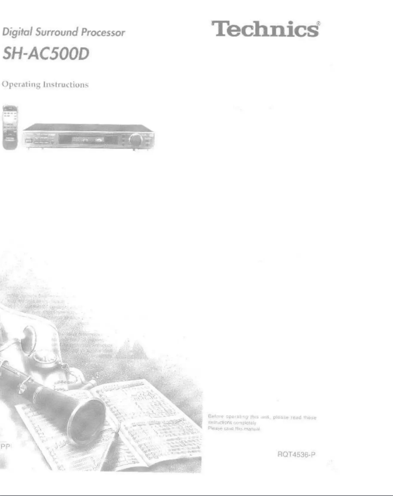 Page 1 de la notice Manuel utilisateur Technics SH-AC500