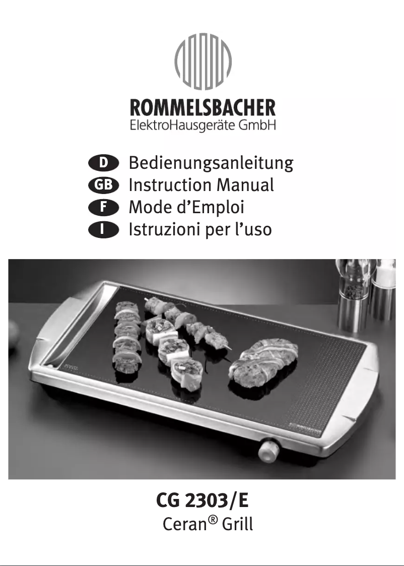 Página 1 del manual Manual de usuario Rommelsbacher CG 2303