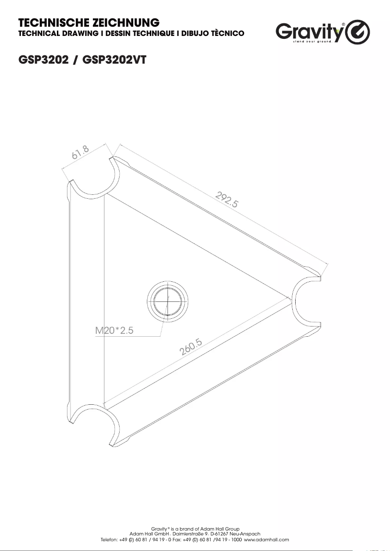 Page n°1 - Fiche technique Gravity SP 3202 VT
